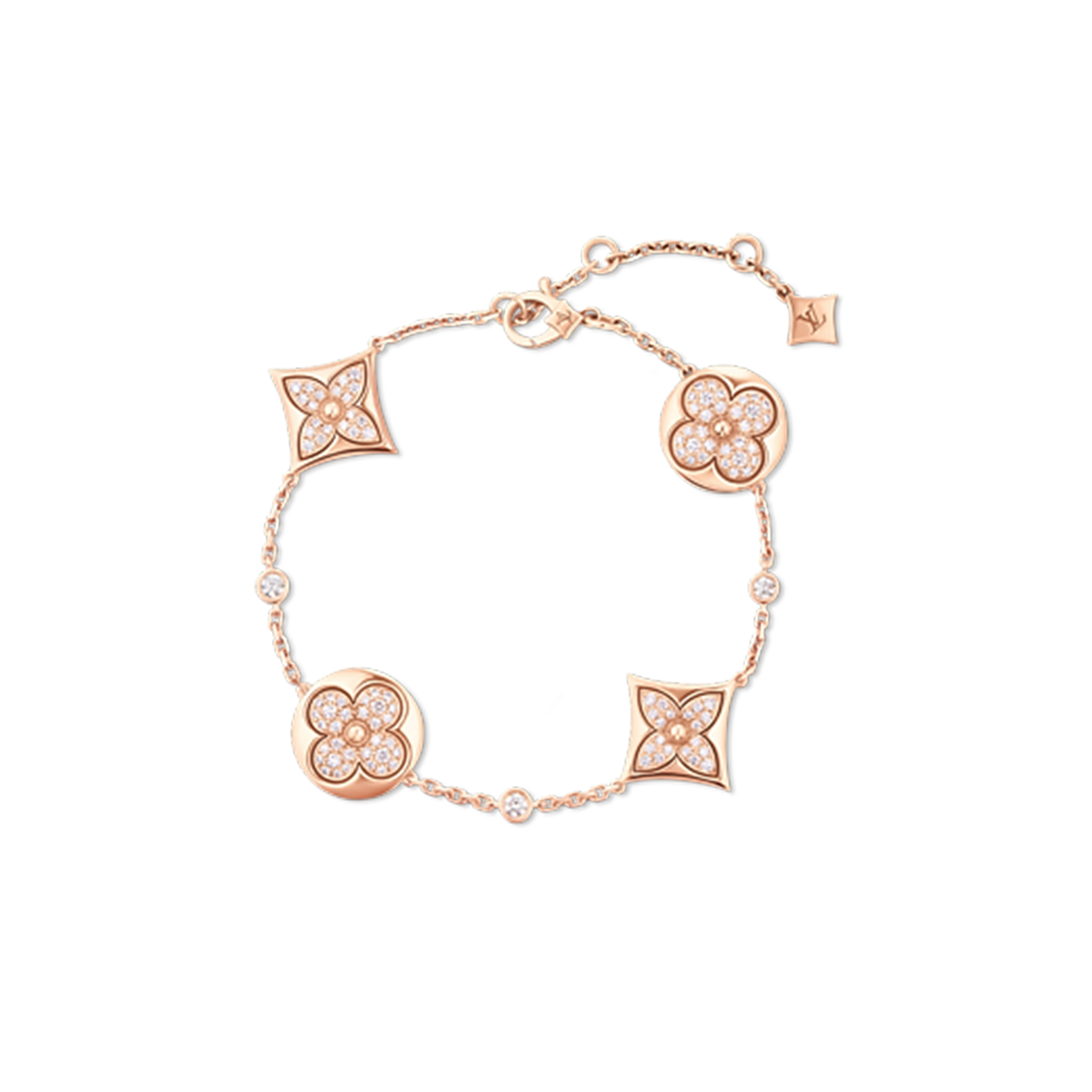 l**is v*t*n color blossom bb multi-motifs bracelet, pink gold and Di*m*nds q95650